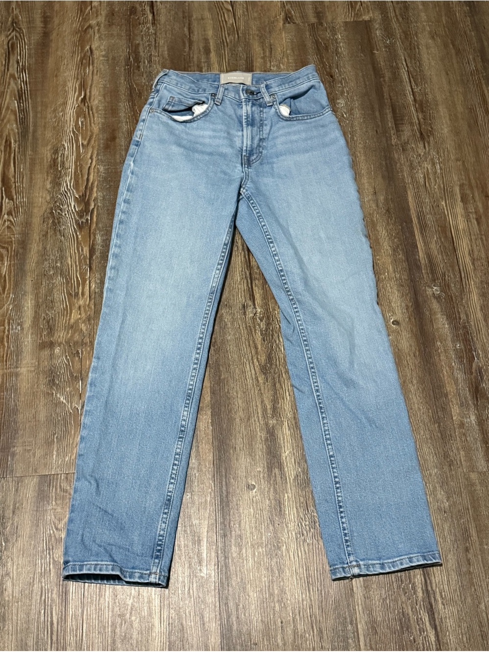 Everlane High Rise Straight Ankle Jeans Women's 24 Light Wash Classic Denim